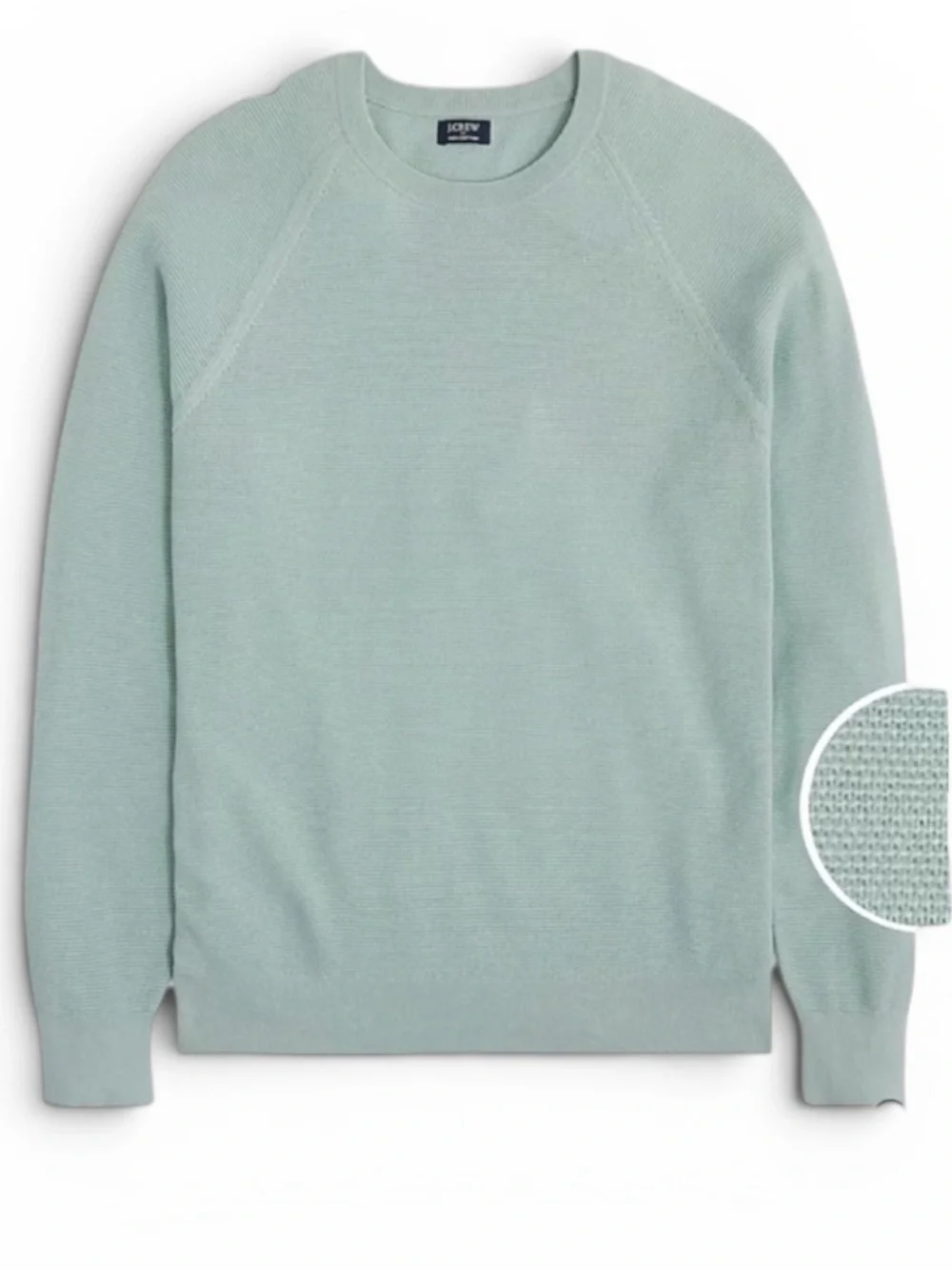 J.Crew Textured Cotton Crewneck Sweater Blue Mist NWT Size Large Knit Pullover